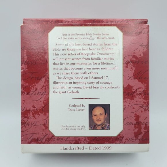 Hallmark Keepsake David Goliath Ornament Bible Story 1999 Christian Holiday Lord - Picture 5 of 7